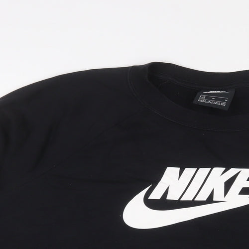 Nike Womens Black Cotton Pullover Sweatshirt Size M Pullover