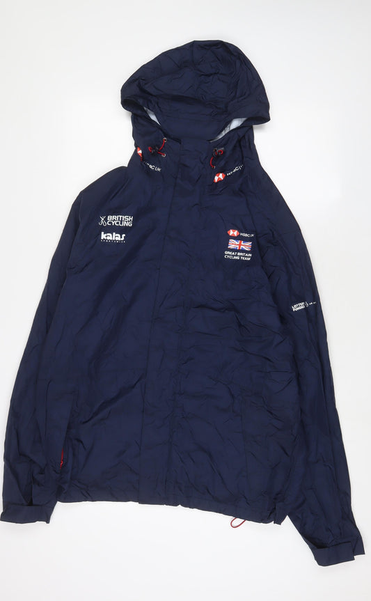 kalas Mens Blue Jacket Size L Zip - British Cycling Team