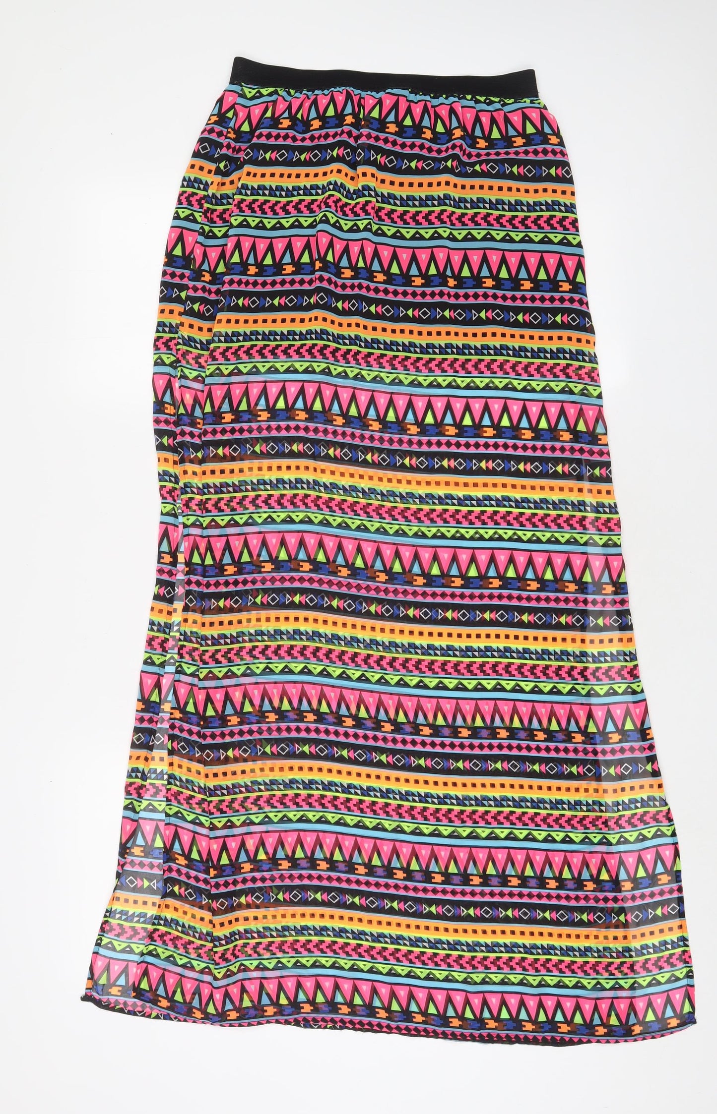 H&M Womens Multicoloured Geometric Polyester A-Line Skirt Size 8