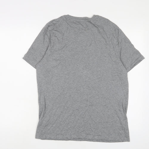 Marks and Spencer Mens Grey Cotton T-Shirt Size L Crew Neck