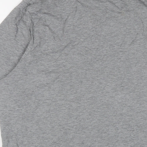 Marks and Spencer Mens Grey Cotton T-Shirt Size L Crew Neck