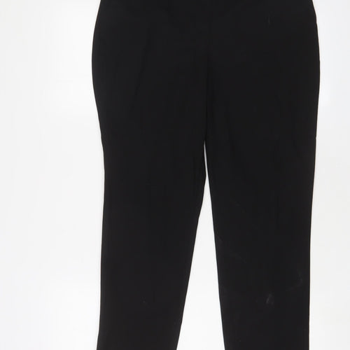 NEXT Womens Black Polyester Trousers Size 12 L27 in Regular Hook & Eye