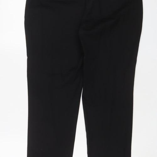 NEXT Womens Black Polyester Trousers Size 12 L27 in Regular Hook & Eye