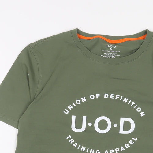 U.O.D Mens Green Cotton T-Shirt Size M Crew Neck