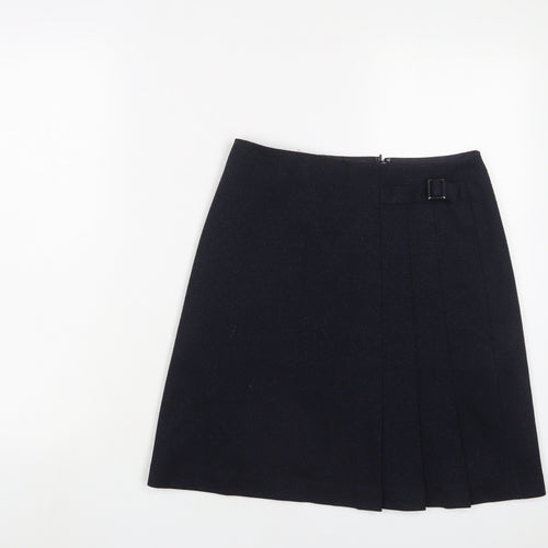 Hobbs Womens Blue Wool A-Line Skirt Size 8 Zip