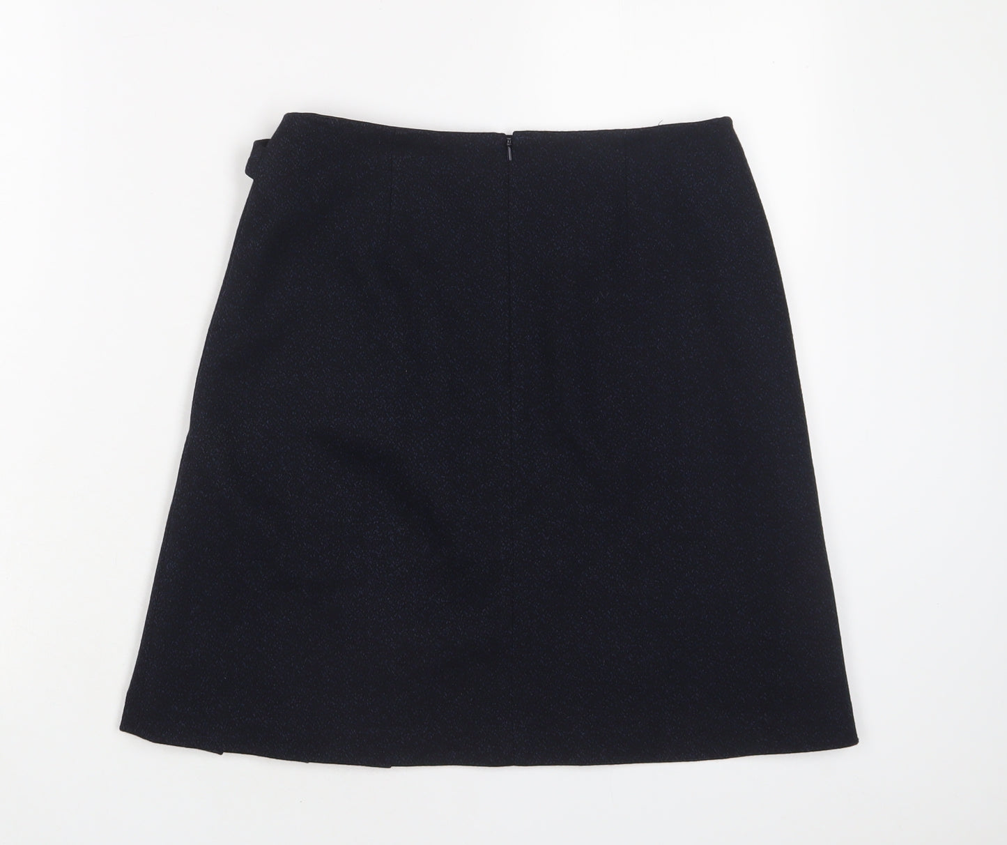 Hobbs Womens Blue Wool A-Line Skirt Size 8 Zip