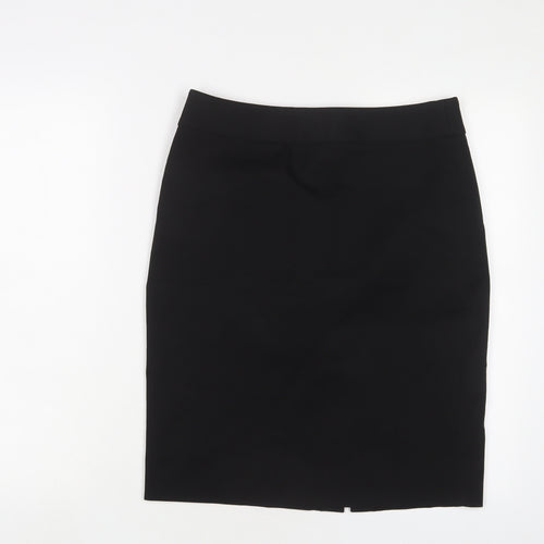 Banana Republic Womens Black Cotton A-Line Skirt Size 8 Zip