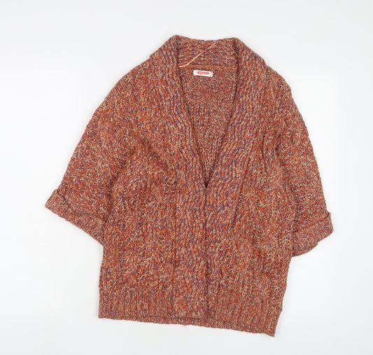 Damart Womens Orange V-Neck Acrylic Cardigan Jumper Size S