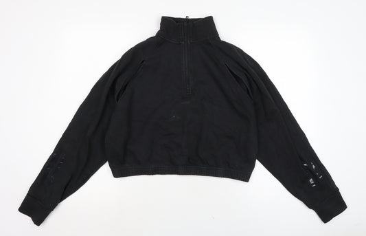 adidas Womens Black Cotton Pullover Sweatshirt Size L