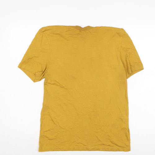 ASOS Mens Yellow Cotton T-Shirt Size S Crew Neck