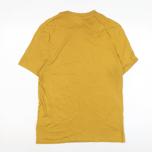 ASOS Mens Yellow Cotton T-Shirt Size S Crew Neck