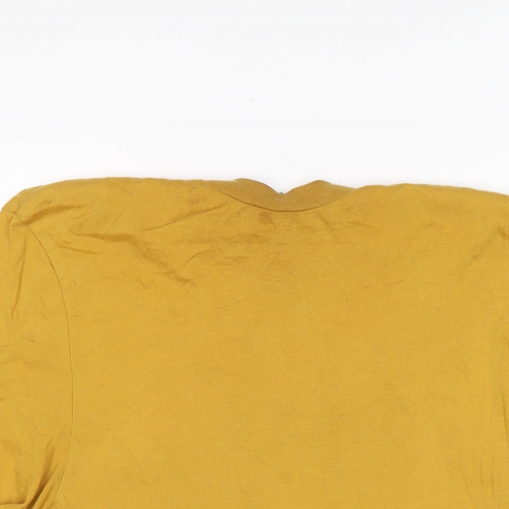 ASOS Mens Yellow Cotton T-Shirt Size S Crew Neck