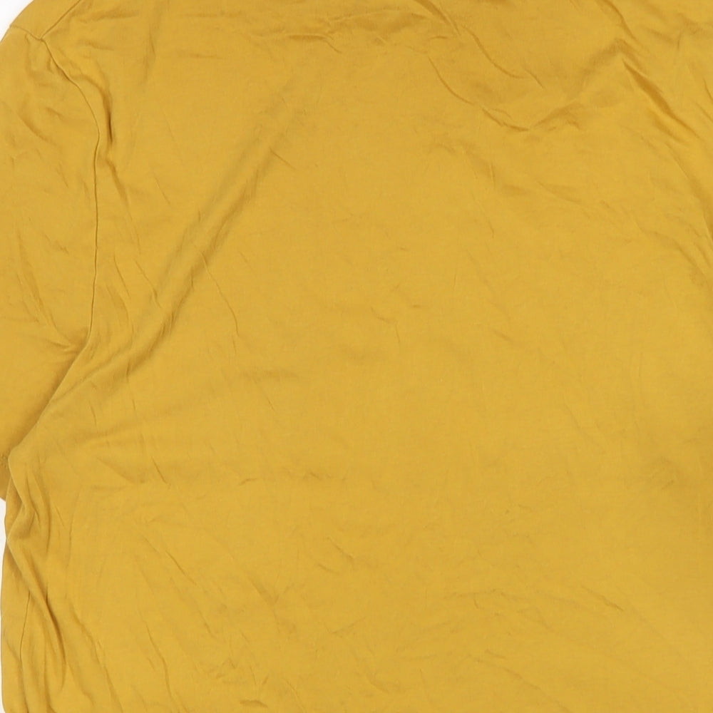 ASOS Mens Yellow Cotton T-Shirt Size S Crew Neck