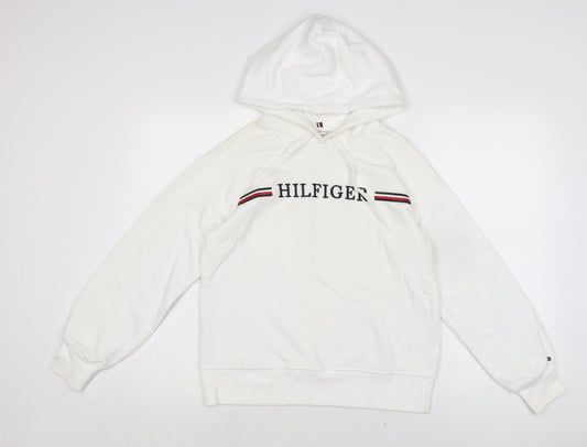 Tommy Hilfiger Mens White Cotton Pullover Hoodie Size XS