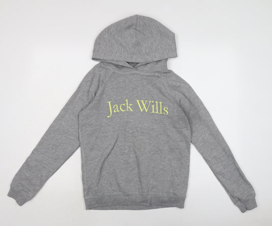 Jack Wills Womens Grey Crew Neck Cotton Pullover Jumper Size 10