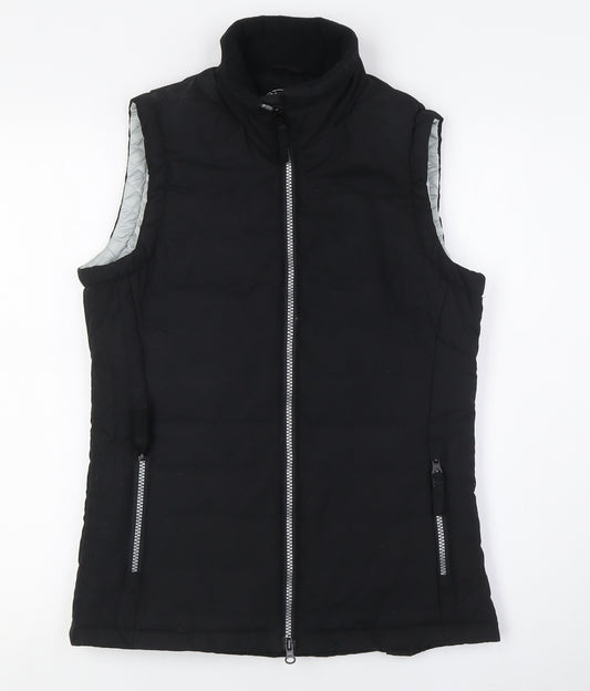 R&R Womens Black Gilet Waistcoat Size XS Zip - Padded