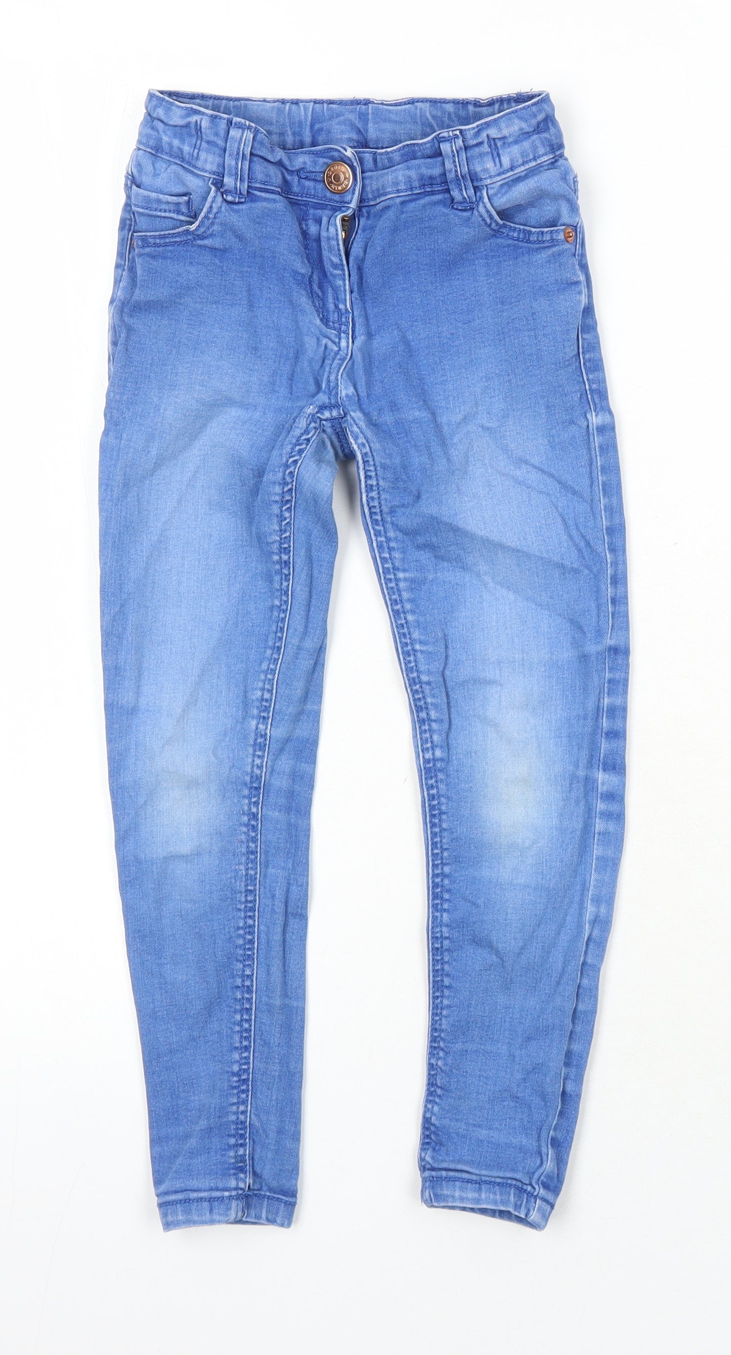 TU Boys Blue Cotton Skinny Jeans Size 6 Years Slim - Elasticated Waist