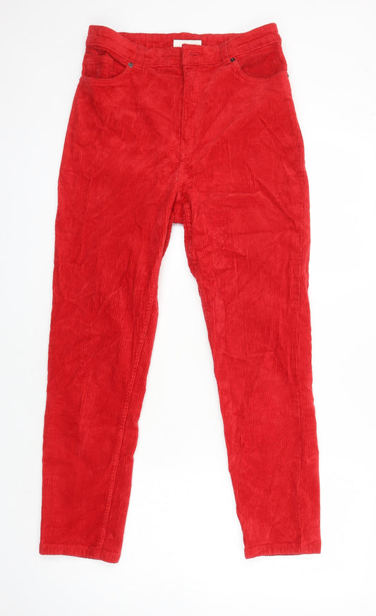 Monkl Womens Red Cotton Skinny Jeans Size 10 L26.5 in Regular - Corduroy