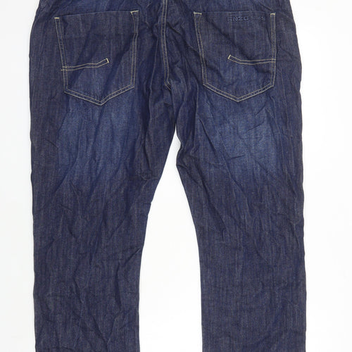 Zeenzo Mens Blue Cotton Straight Jeans Size 40 in L24 in Relaxed