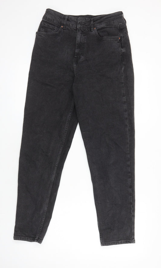 Denim Co Womens Black Herringbone Cotton Mom Jeans Size 12 L27 in Regular