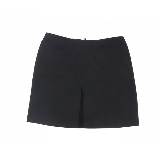 United Colors of Benetton Womens Black Polyester Mini Skirt Size 10 Zip