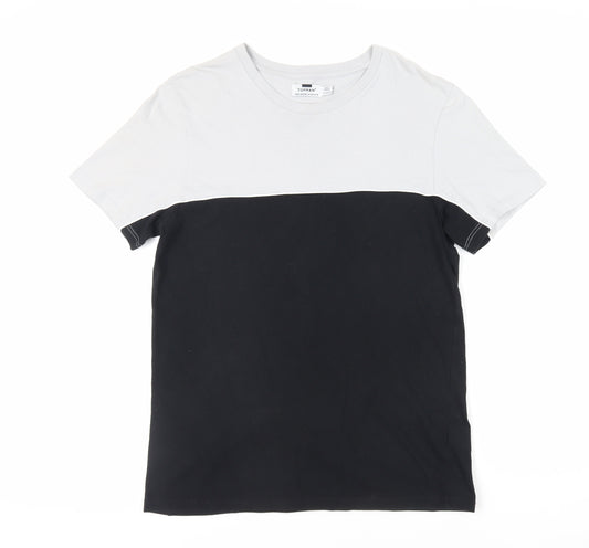 Topman Mens Black Cotton T-Shirt Size M Crew Neck