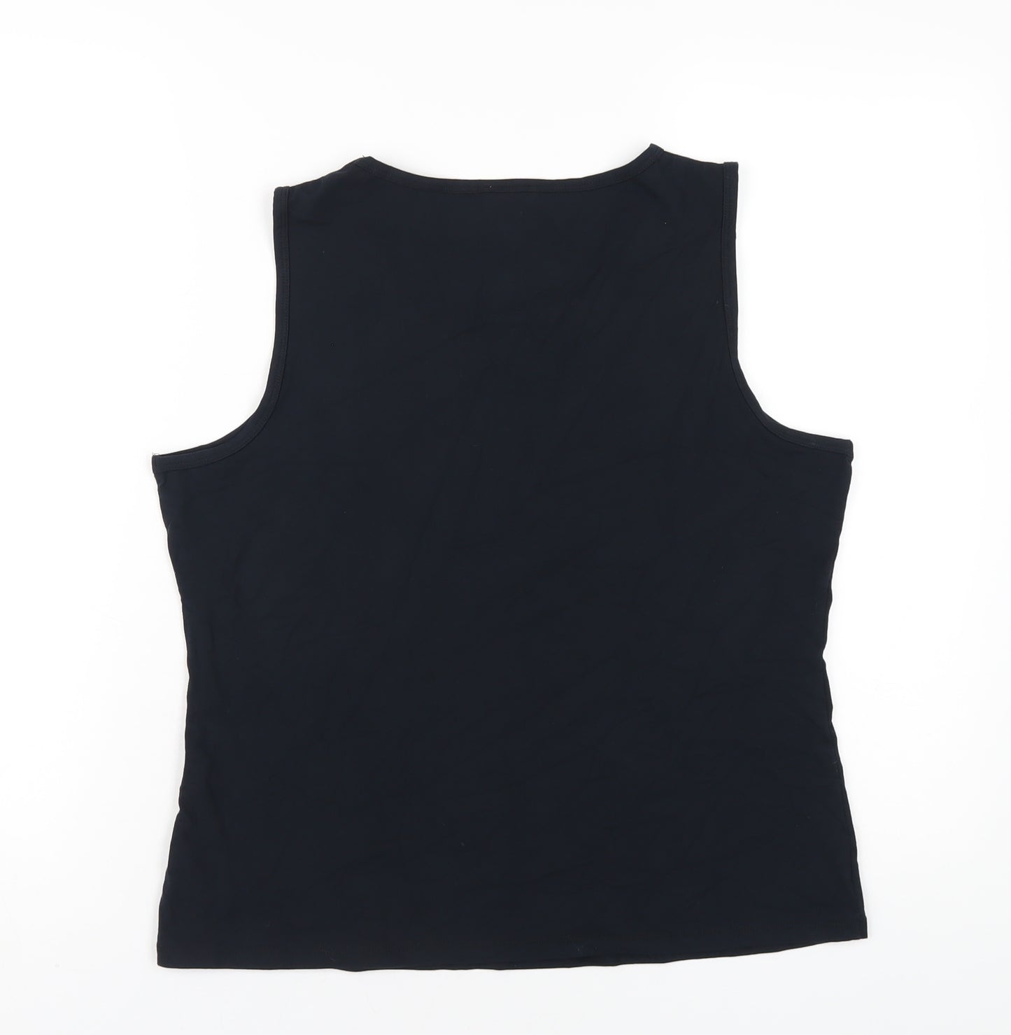 NEXT Womens Black Cotton Basic Tank Size 18 Round Neck