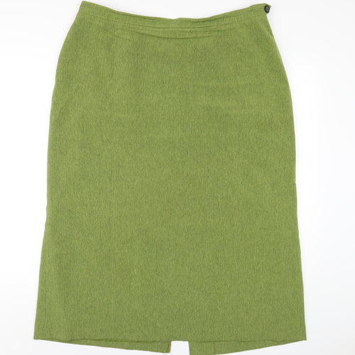 ELVI Womens Green Polyester A-Line Skirt Size 22 Zip