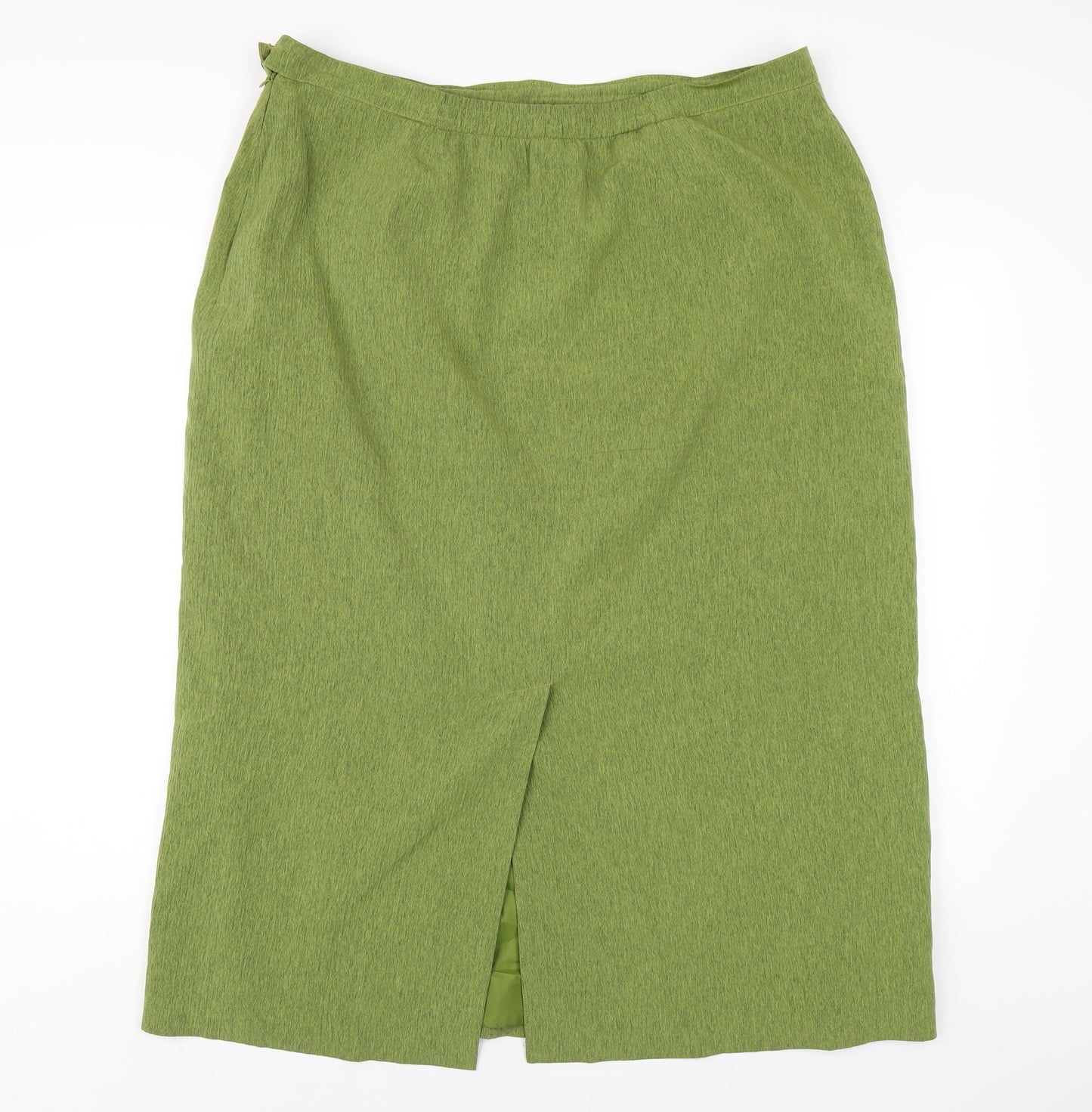 ELVI Womens Green Polyester A-Line Skirt Size 22 Zip