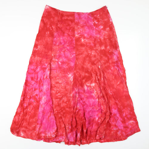 Per Una Womens Red Cotton A-Line Skirt Size 14 Zip