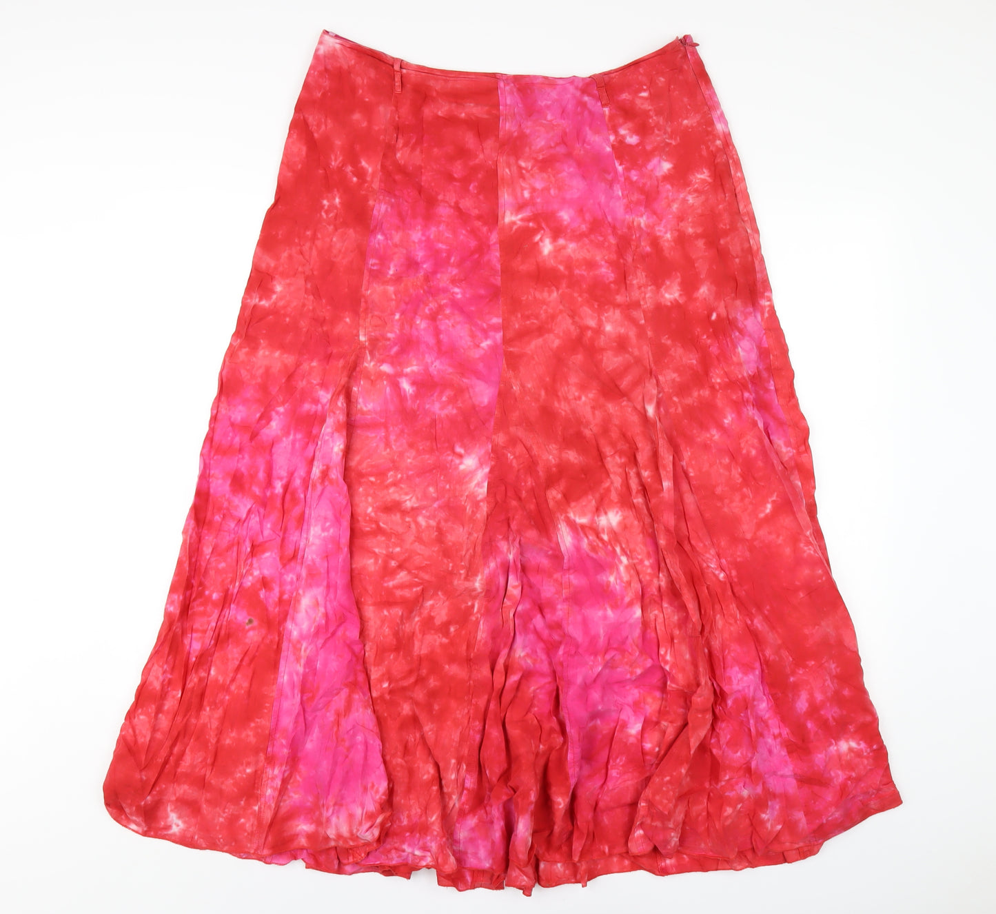 Per Una Womens Red Cotton A-Line Skirt Size 14 Zip