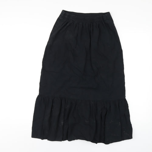 New Look Womens Black Cotton A-Line Skirt Size 8