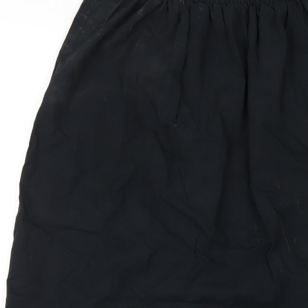 New Look Womens Black Cotton A-Line Skirt Size 8