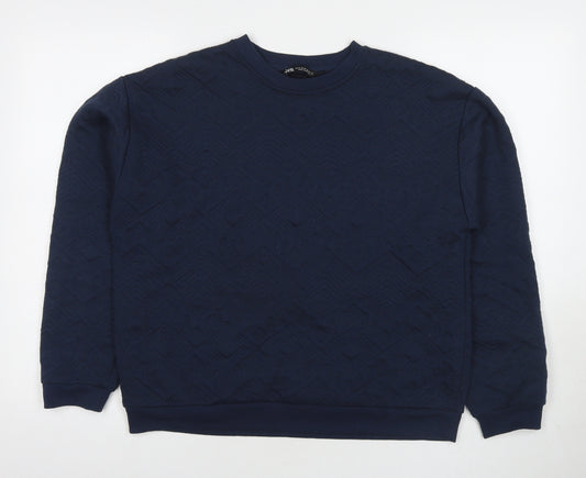 Zara Womens Blue Polyester Pullover Sweatshirt Size M Pullover