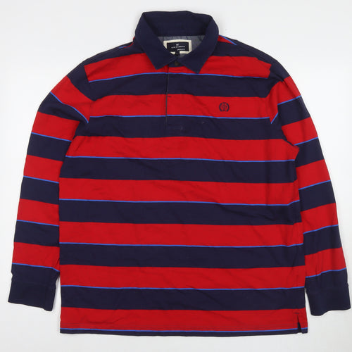 Blue Harbour Mens Red Cotton Polo Size L Collared Pullover