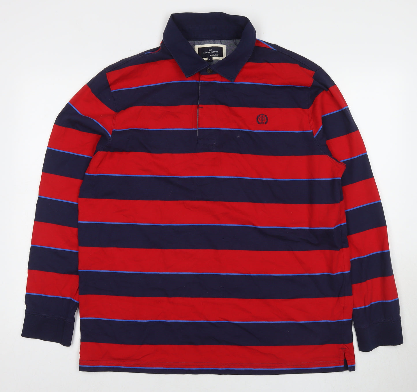 Blue Harbour Mens Red Cotton Polo Size L Collared Pullover