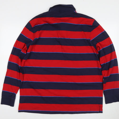 Blue Harbour Mens Red Cotton Polo Size L Collared Pullover