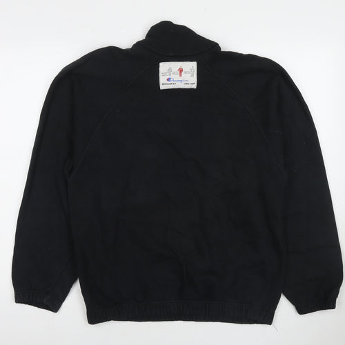 Champion Womens Black Cotton Pullover Sweatshirt Size M Pullover - Logo