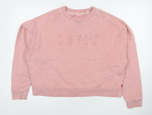 Levi's Womens Pink Cotton Pullover Sweatshirt Size M Pullover - Logo