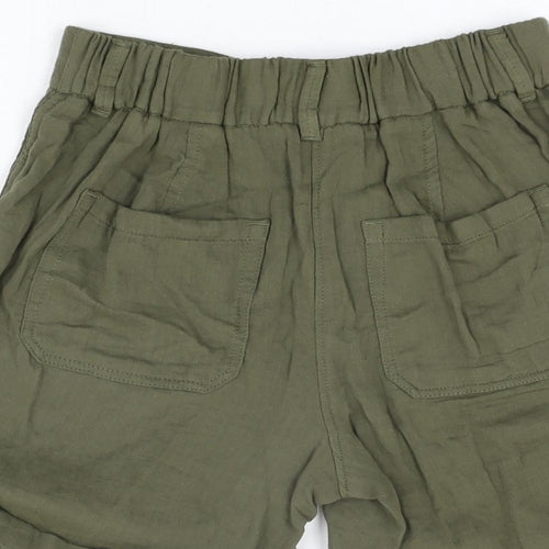 Per Una Womens Green Cotton Basic Shorts Size 6 L6 in Regular Zip