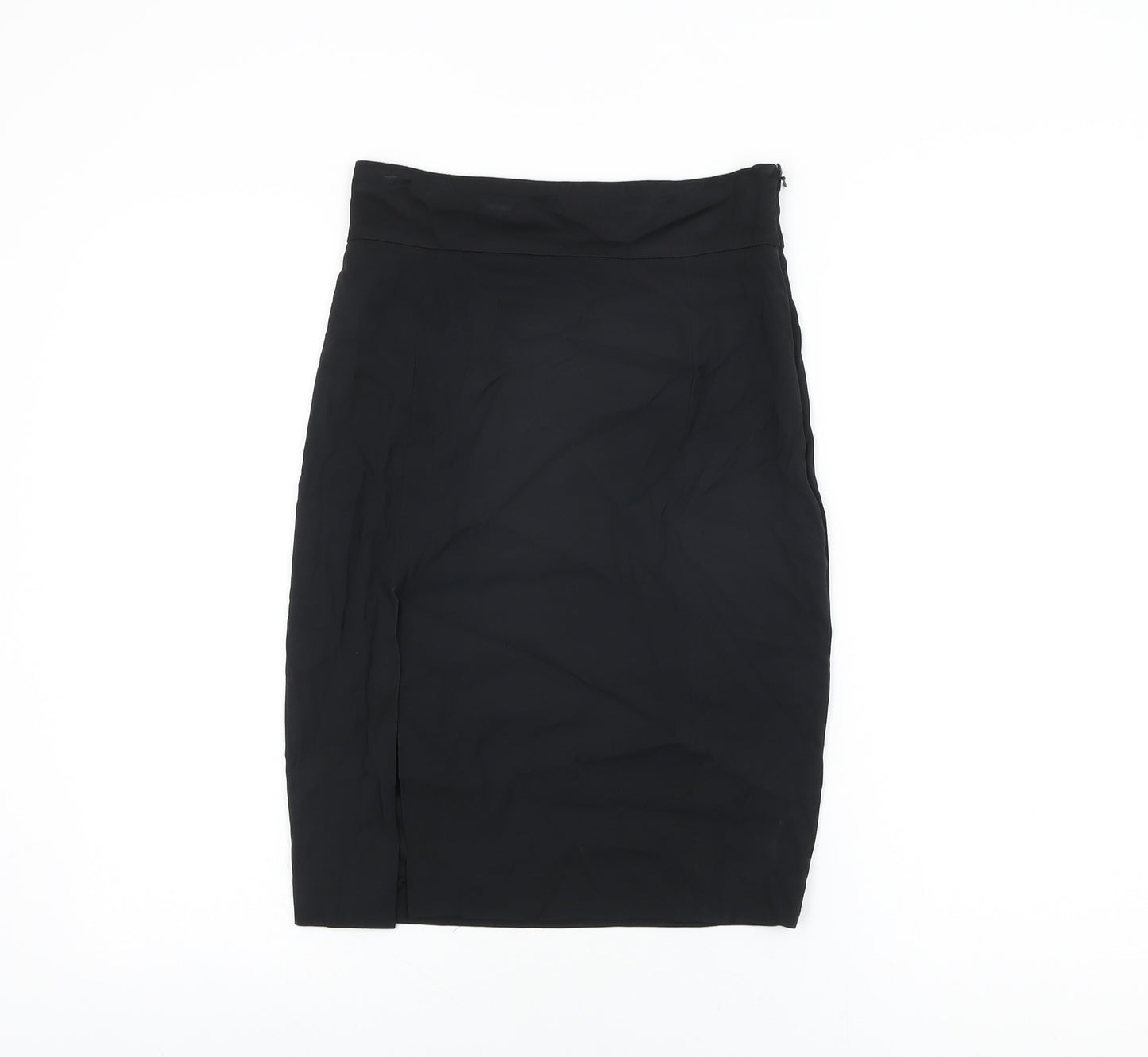 French Connection Womens Black Viscose Straight & Pencil Skirt Size 8 Zip