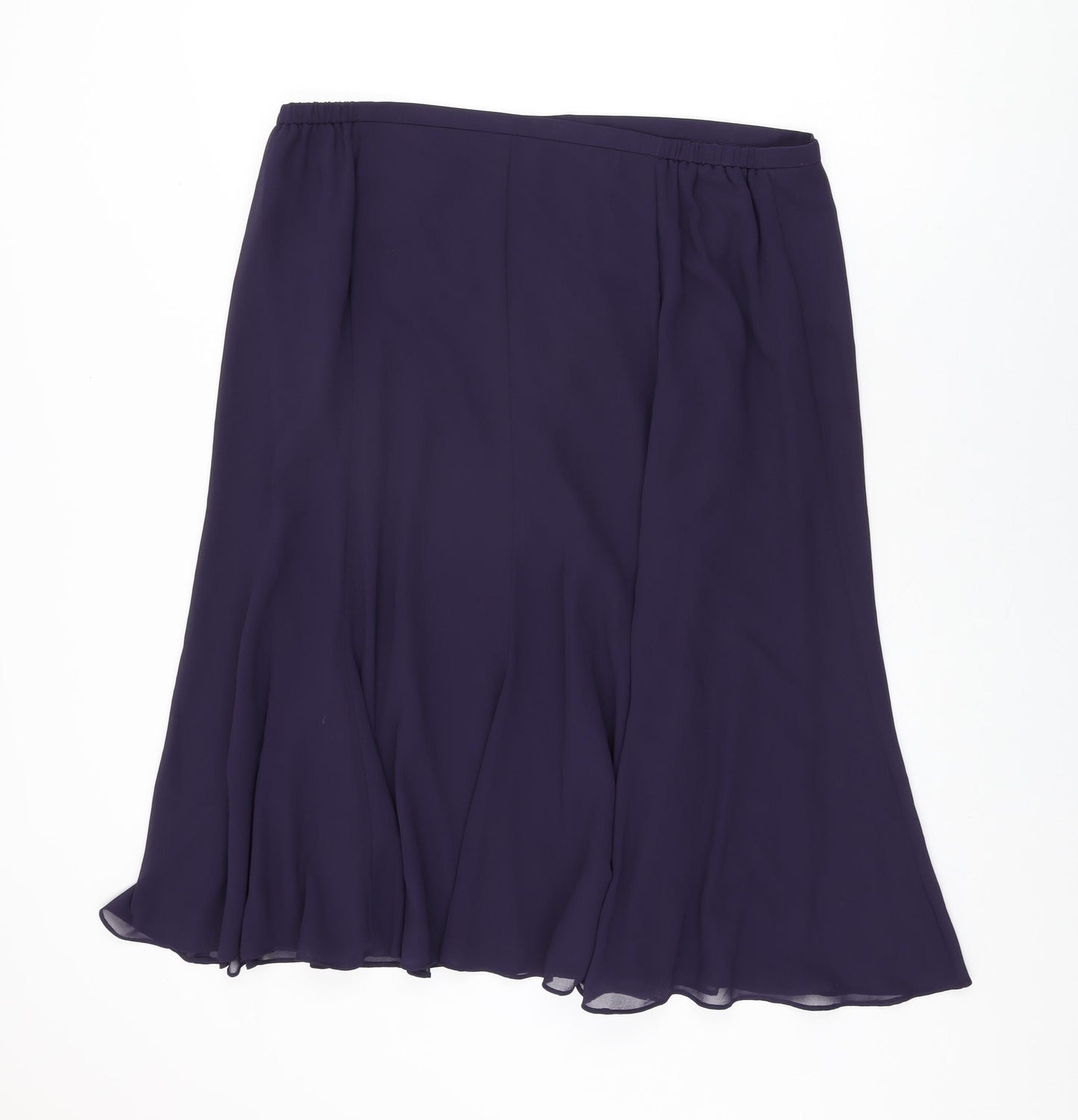 Jacques Vert Womens Purple Polyester Swing Skirt Size 22 Zip