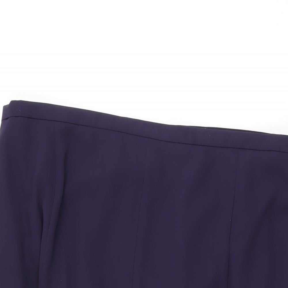 Jacques Vert Womens Purple Polyester Swing Skirt Size 22 Zip