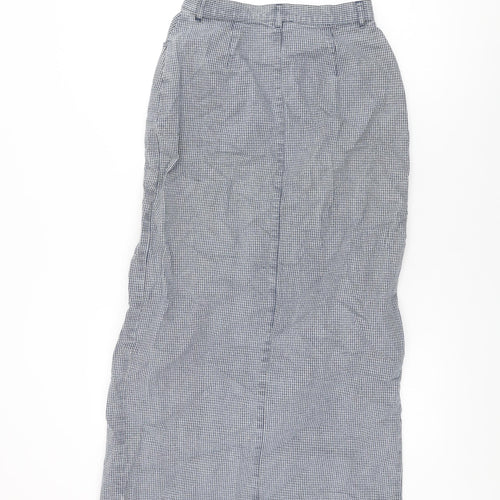 NEXT Womens Blue Geometric Cotton Straight & Pencil Skirt Size 8 Button