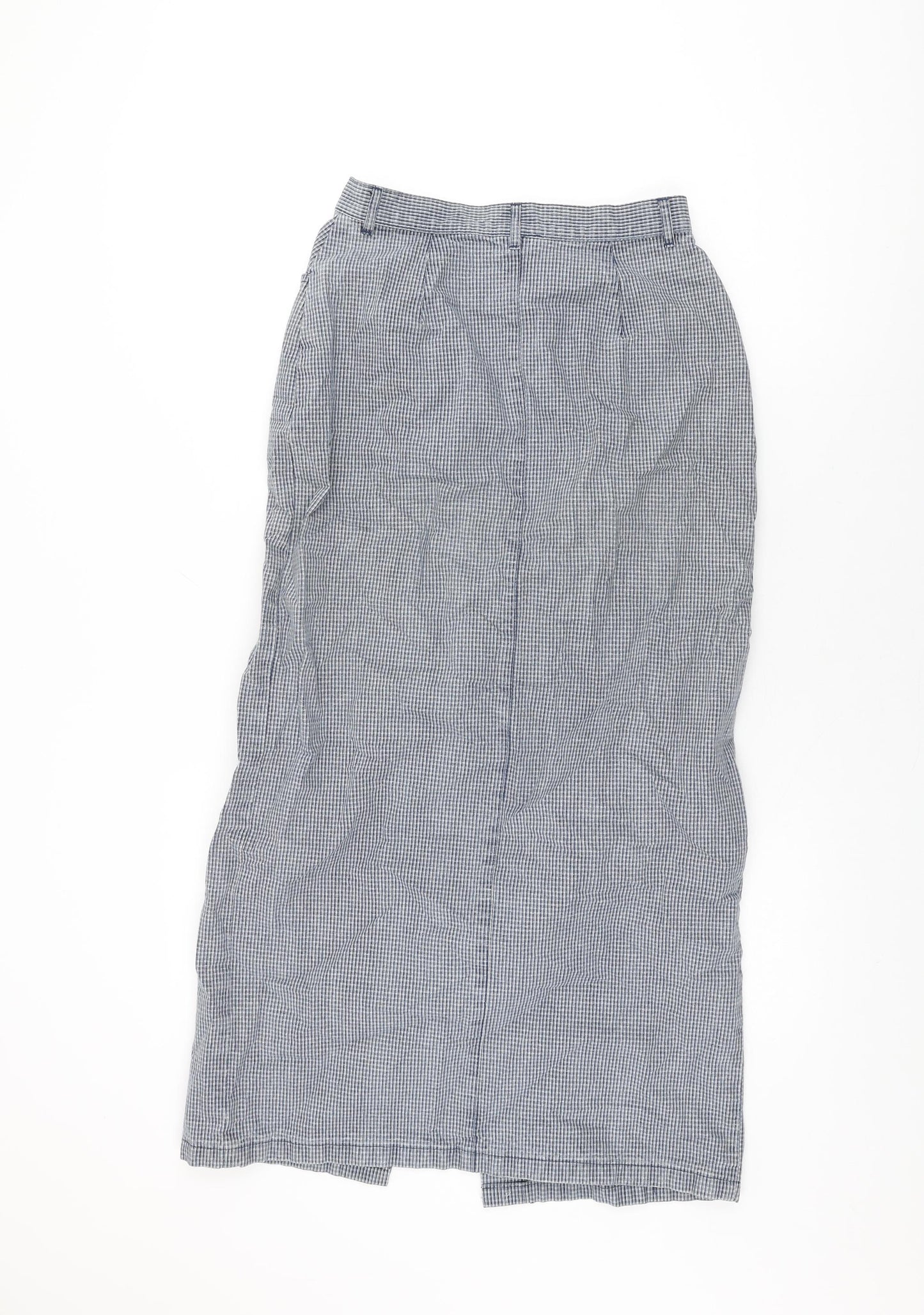 NEXT Womens Blue Geometric Cotton Straight & Pencil Skirt Size 8 Button