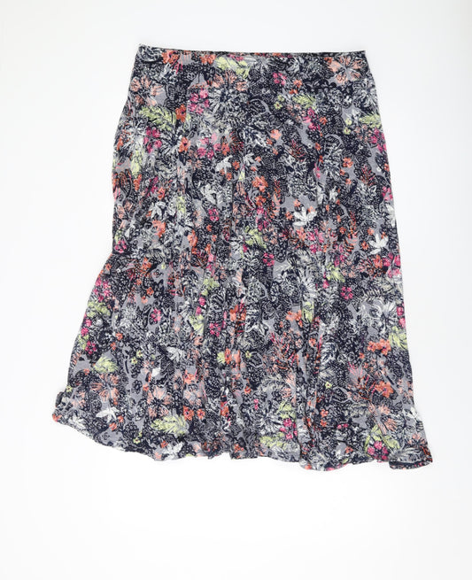 Per Una Womens Multicoloured Floral Polyester A-Line Skirt Size 16