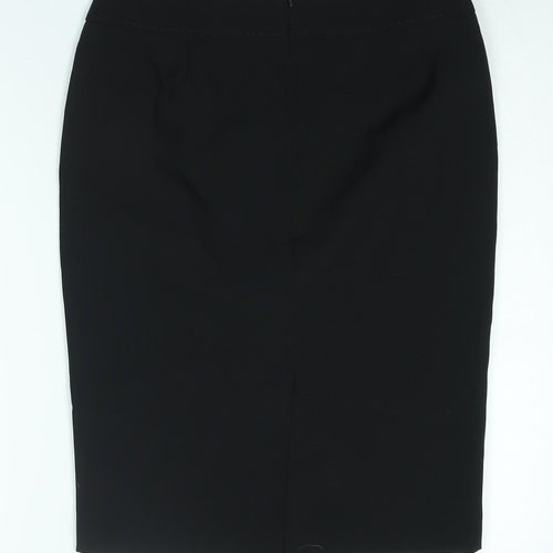 Ethel Austin Womens Black Polyester Straight & Pencil Skirt Size 8 Zip