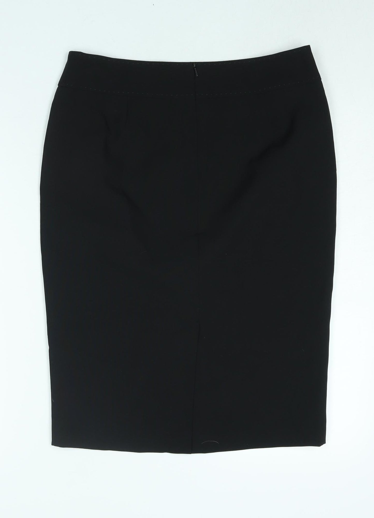 Ethel Austin Womens Black Polyester Straight & Pencil Skirt Size 8 Zip