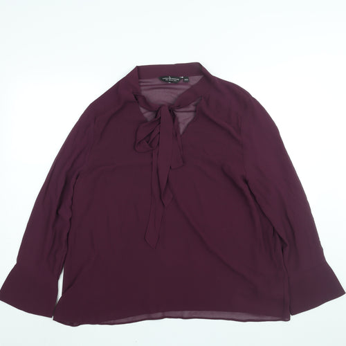 Dorothy Perkins Womens Purple Polyester Basic Blouse Size 20 V-Neck