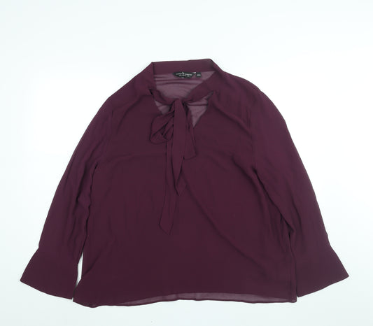 Dorothy Perkins Womens Purple Polyester Basic Blouse Size 20 V-Neck